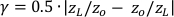 Equation of reflection coefficient γ for load impedance zᵢ in electrical circuits.