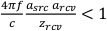 Frequency-dependent equation diagram; 4πf/c * a_SRC * a_RCV/z_RCV < 1; analytical expression.