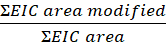 Ratio of ΣEIC area modified to ΣEIC area, chromatographic analysis, formula diagram.