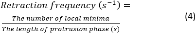 Equilibrium equation formula for retraction frequency calculation in scientific research.