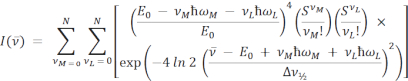 Spectral fitting formula; equation for transient absorption spectroscopy analysis.