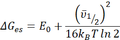 Static equilibrium equation, ΔGes equation, diagram, thermodynamics, energy calculation formula.