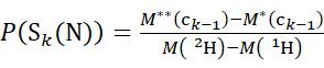 Probability equation formula, isotope enrichment, mass spectrometry calculation, scientific analysis.