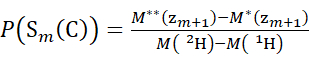 Probability equation; mass spectrometry isotopic pattern analysis; equation diagram.