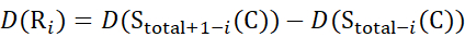 Mathematical equation D(R,i)=D(S_total+1-i(C))-D(S_total-i(C)); dynamic process analysis.