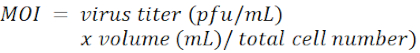 figure-protocol-1 MOI formula: virus titer calculation, diagram, virology, cell culture, pfu/mL, research method.