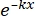 Exponential decay formula \(e^{-kx}\) showing mathematical representation of decay process.