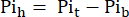 Equilibrium equation, Pi_h=Pi_t-Pi_b, related to static force balance, mathematical formula.