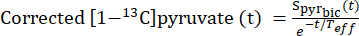 Corrected ^13C pyruvate formula for metabolic flux analysis; equation in biochemical research.