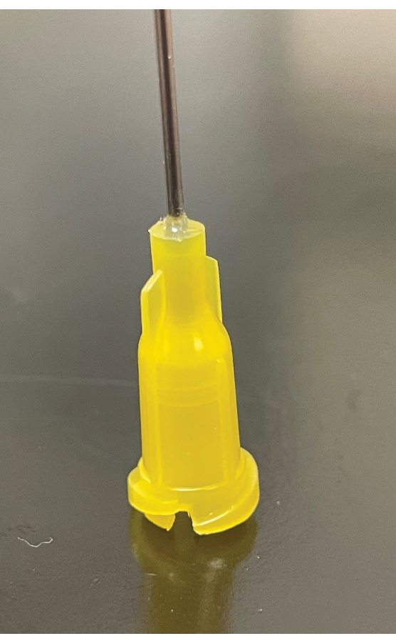 figure-protocol-1 Syringe needle tip setup for lab fluid injection or sampling analysis.