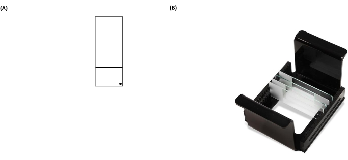 Chromatography process; diagram and plate setup for compound separation analysis.
