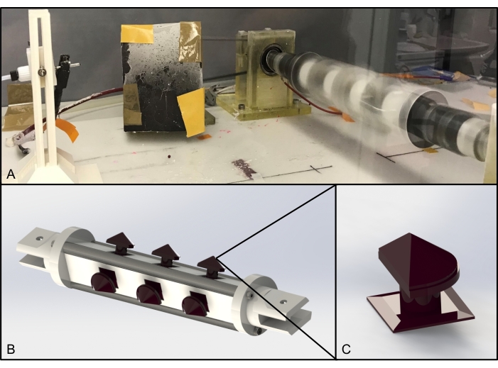 figure-results-2 Experimental setup and CAD of dynamic balancing system; rotor assembly and stabilizer design.