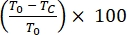 figure-protocol-1 Temperature change calculation formula, \(\frac{(T_0-T_C)}{T_0} \times 100\), mathematical equation.