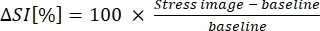 ΔSI formula for stress analysis, mathematical equation for image-based comparison, research method.