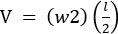 Static equilibrium formula, V=(w2)(l/2), equation for balance in beam system analysis.