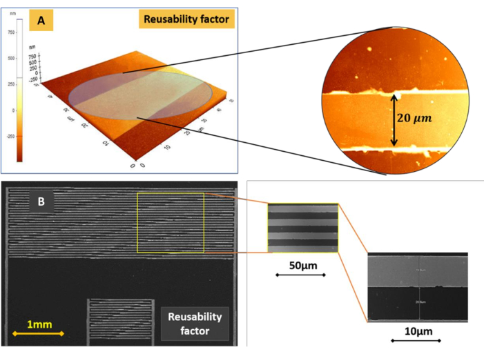 figure-results-7 3D surface profile analysis diagram; nanostructure dimensions for reusability factor study.