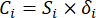 Equation for calculating concentration, Ci=Si×δi, formula for analytical chemistry process.