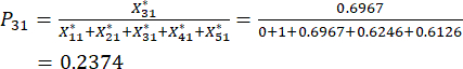 figure-protocol-11 Probability calculation formula equation P31 equals 0.2374, mathematical expression.