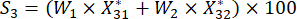 figure-protocol-21 Equation for matrix calculation with weighted values, formula representation for data analysis.