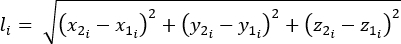 <li>Distance formula equation, 3D coordinate calculation.</li>