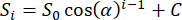 figure-protocol-3 Static equilibrium equation, Si=S0cos(α)i-1+C, mathematical formula, physics concept.
