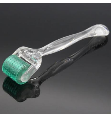 figure-results-1 Microneedling roller tool; close-up of needle-covered roller for skin therapy applications.