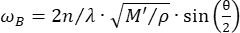 Static equilibrium; ωB=2n/λ·√M'/ρ·sin(θ/2); mathematical equation; physics formula.