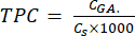 TPC equation for concentration calculation in chemical analysis.