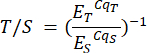Static equilibrium formula T/S=(ETcQT/EScQS)^-1; equation for tension and shear analysis.