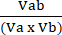 Static equilibrium equation, Vab/(VaxVb), mathematical formula relevant to physics calculations.