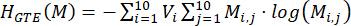 Entropy formula for gene transfer entropy; equation symbol; biological data analysis.