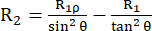 Electrical resistance calculation equation; formulas with angles for circuit analysis.