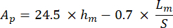 Equation A<sub>p</sub>=24.5h<sub>m</sub>-0.7(L<sub>m</sub>/S) for static equilibrium analysis.