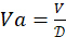 Static equilibrium formula Va=V/D, mathematical equation for analysis.