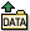 Data upload icon with green arrow, indicating file transfer.