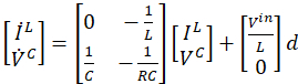 State-space analysis, LC circuit dynamics equations; educational research diagram.