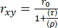Fluorescence anisotropy formula; equation for rotational correlation time, rxy calculation.