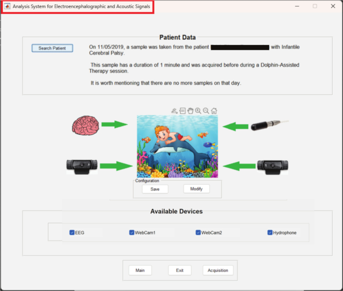 figure-protocol-12 Electroencephalographic, acoustic signal analysis system GUI for patient data with device configuration.