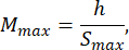 Static equilibrium formula \( M_{max} = \frac{h}{S_{max}} \); equilibrium analysis equation.