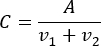figure-results-2 Chemical equilibrium formula C=A/(v1+v2) shown in equation format for educational research.