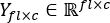 Matrix notation, equation Y_flxc ∈ ℝ_flxc, mathematical expression for linear algebra studies.