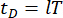 t<sub>D</sub>=lT; equation for diffusion time; formula representation