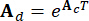 Discrete-time state-space equation, transformation formula, matrix exponential calculation.