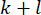 Static equilibrium equation k+l; mathematical formula, educational use.