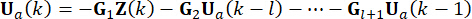 Digital control theory equation, Ua(k) formula for system response analysis in engineering studies.