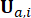 Mathematical symbol U<sub>a,i</sub>, representing an indexed element.