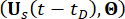 Mathematical formula: U_S(t-t_D), Θ; relevant in advanced calculus or signal analysis studies.