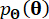 Probability density function formula pθ(θ); mathematical symbol for statistics analysis.