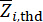 Equation symbol Z_i,thd for impedance in electrical engineering analysis formula.