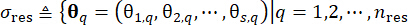 Equation: σ_res with parameters θ_q, used in statistical optimization analysis.